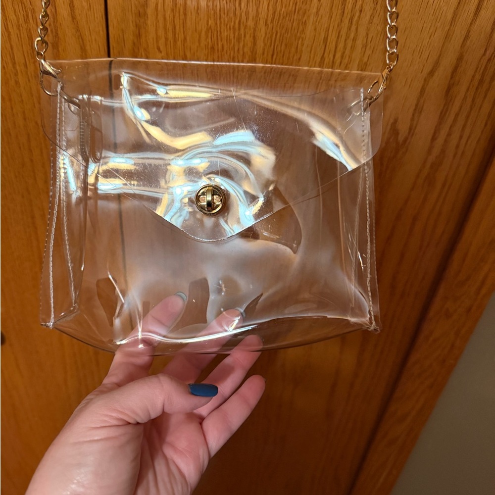 Clear Purse with Gold Chain